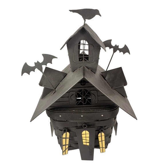 Longaberger Other - Longaberber 2012 Haunted House Basket Metal Roof 5 Tie-Ons Protector Halloween‎